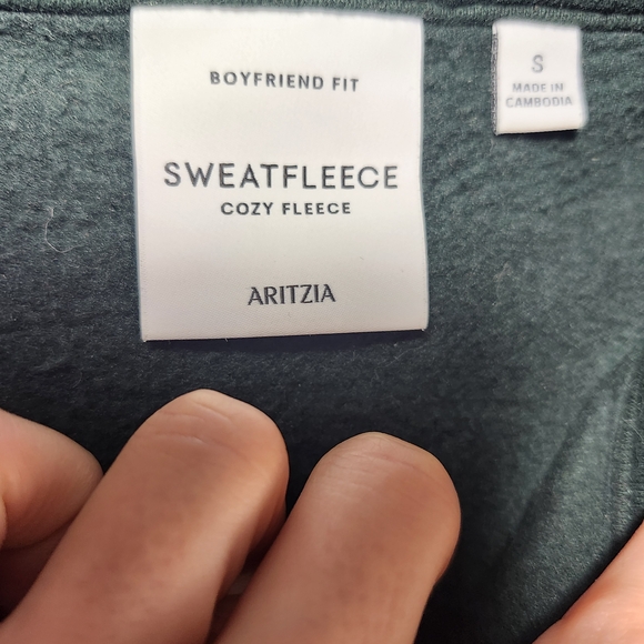 Aritzia TNA Dark Green Quarter-Zip Sweater Scarab - Picture 4 of 4